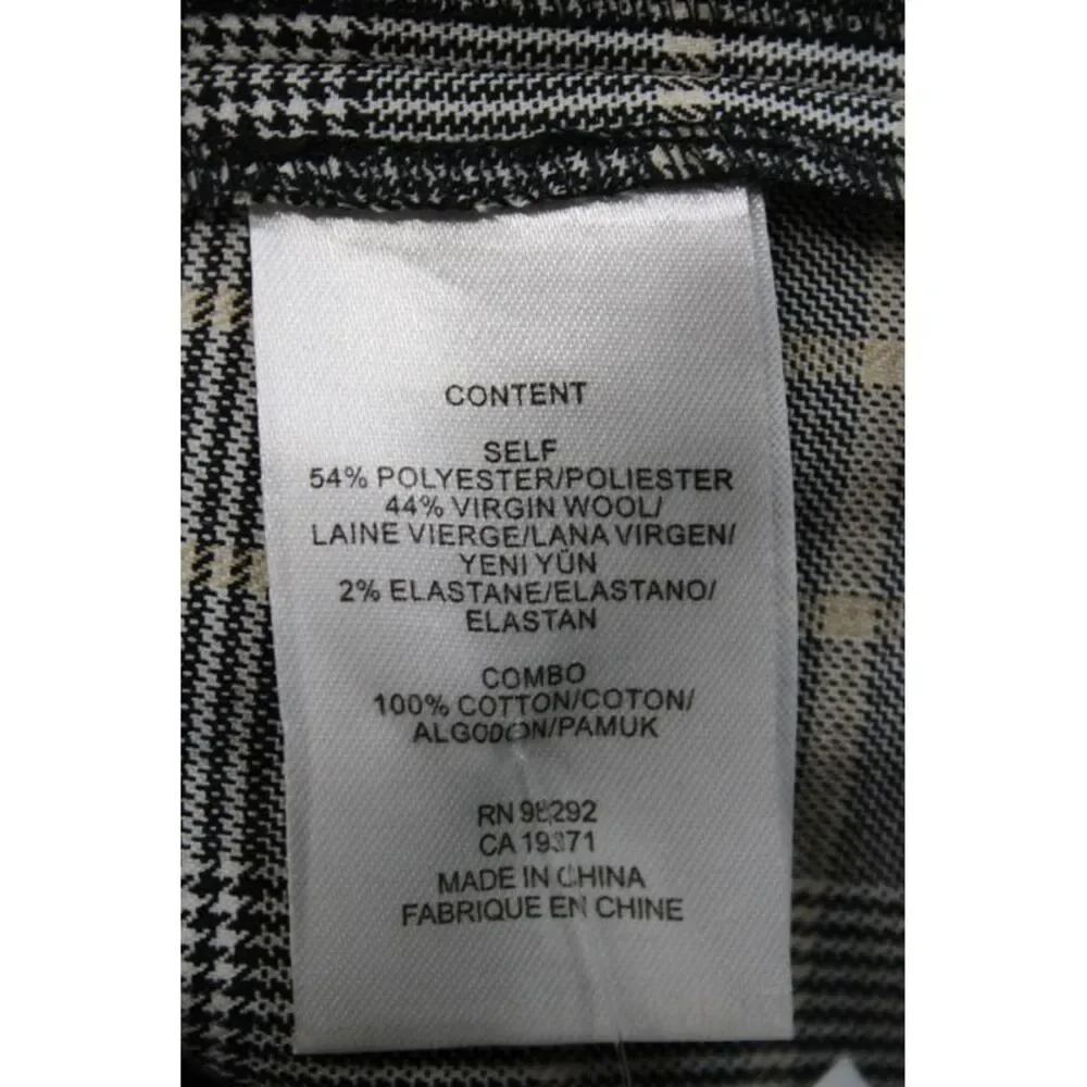 Tibi Women Wrap Skort Gray Plaid Wool Blend Size 8